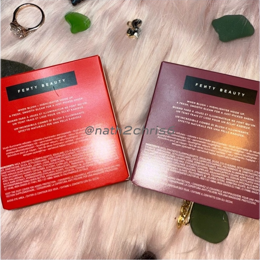 2 Fenty HOT CHEEKS VELOUR BLUSHLIGHTERS - Cherry Pie’d & Cherry Pop NIB Lmt. Ed. - Picture 4 of 12